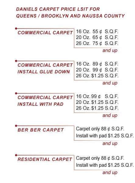 Commercial carpet hot sale prices